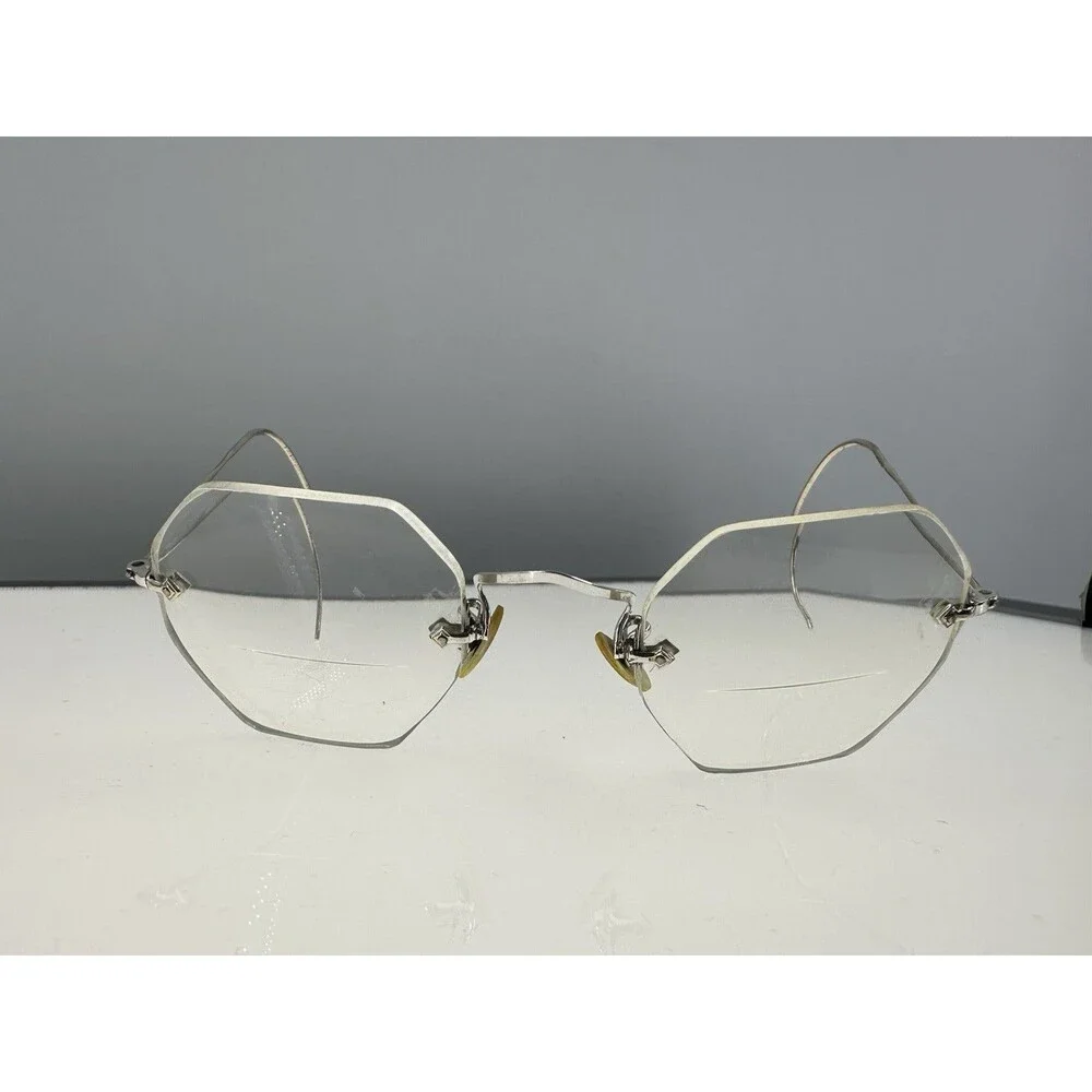 AO Eyeglasses Antique 2-tone Gold Rimless 1/10 12K GF American Optical (C5-04)